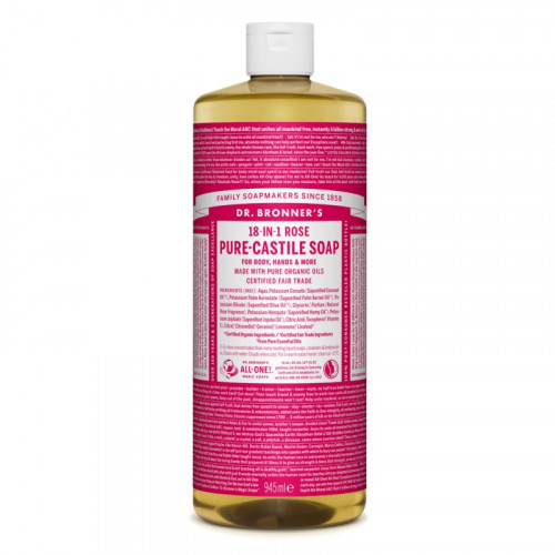 Dr. Bronner's Rose Pure-Castile Liquid Soap Ekologiškas skystas muilas, 945 ml