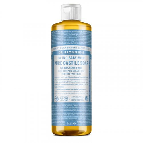 Dr. Bronner's Baby-Mild Unscented Pure-Castile Liquid Soap Ekologiškas skystas muilas (bekvapis), 475ml