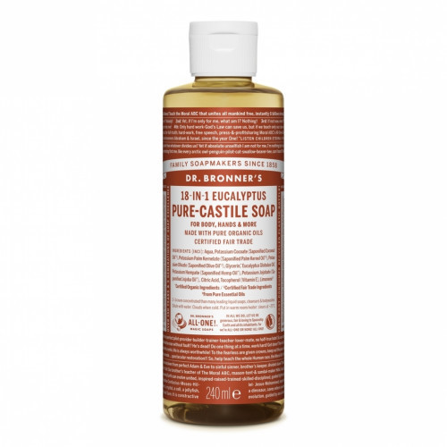 Dr. Bronner's Eucaliptus Pure-Castile Liquid Soap Ekologiškas skystas muilas, 240ml