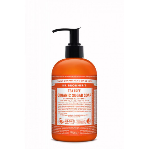 Dr. Bronner's Tea Tree Organic Sugar Soap Ekologiškas cukraus muilas, 355ml