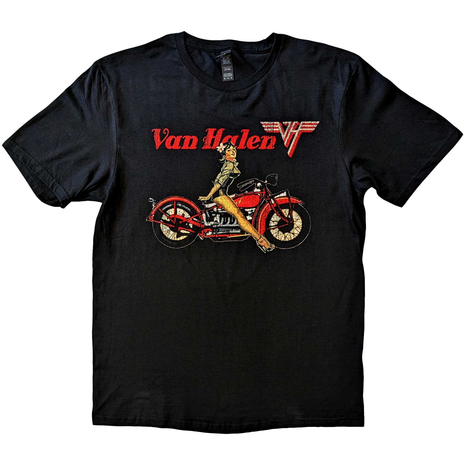 Van Halen Pin-up Motorcycle Marškinėliai