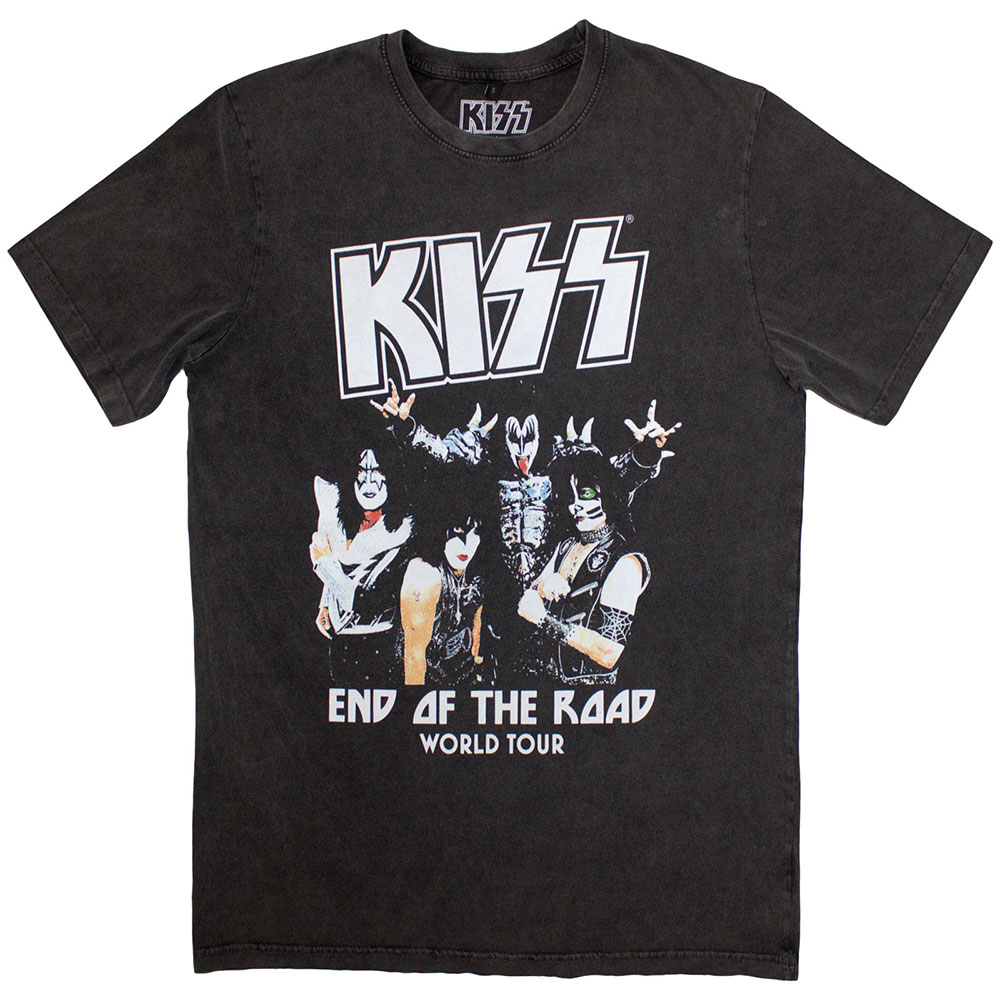 Kiss End Of The Road World Tour Stone Wash Marškinėliai