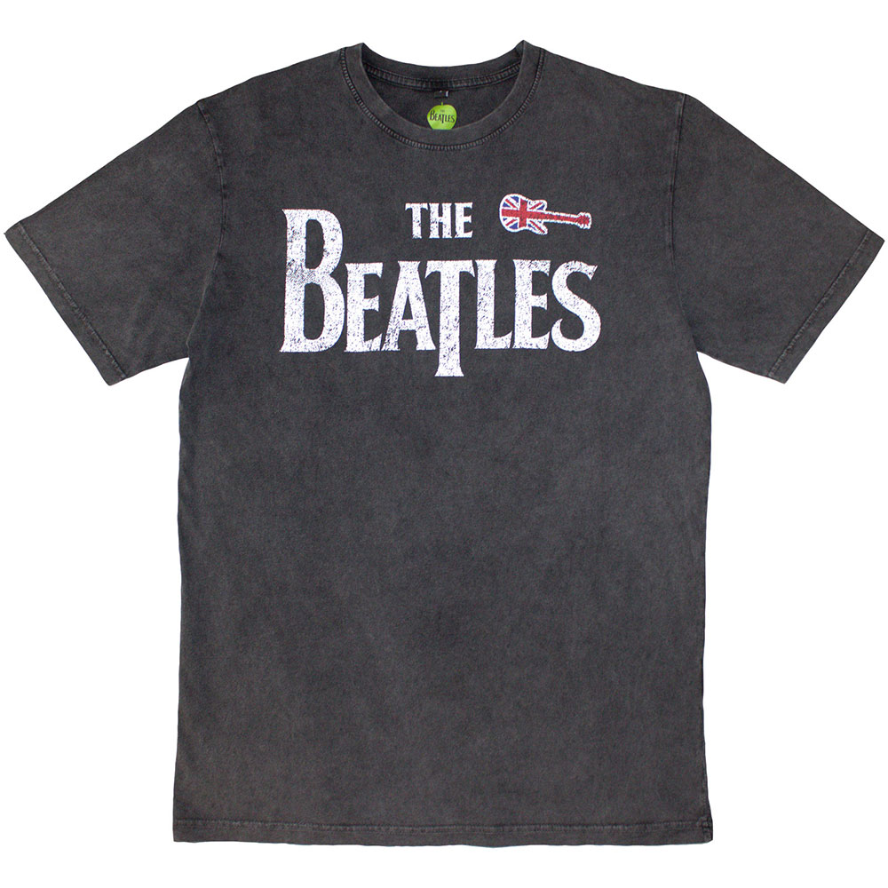 Marškinėliai The Beatles Guitar & Drop T Stone Wash