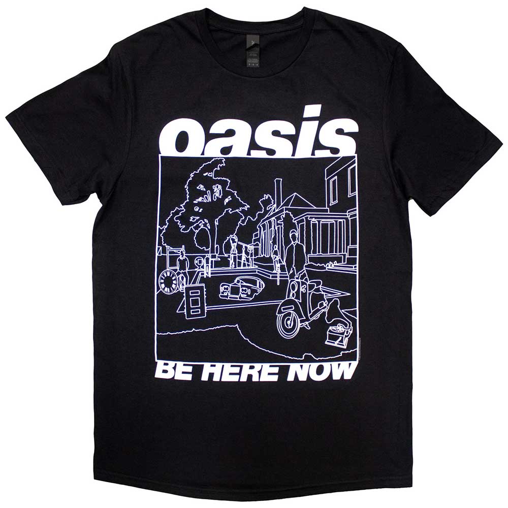Oasis Be Here Now Line Drawing Marškinėliai