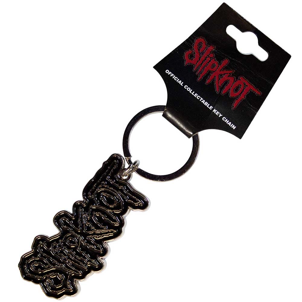 Slipknot Black Logo Black Border Raktų Pakabukas