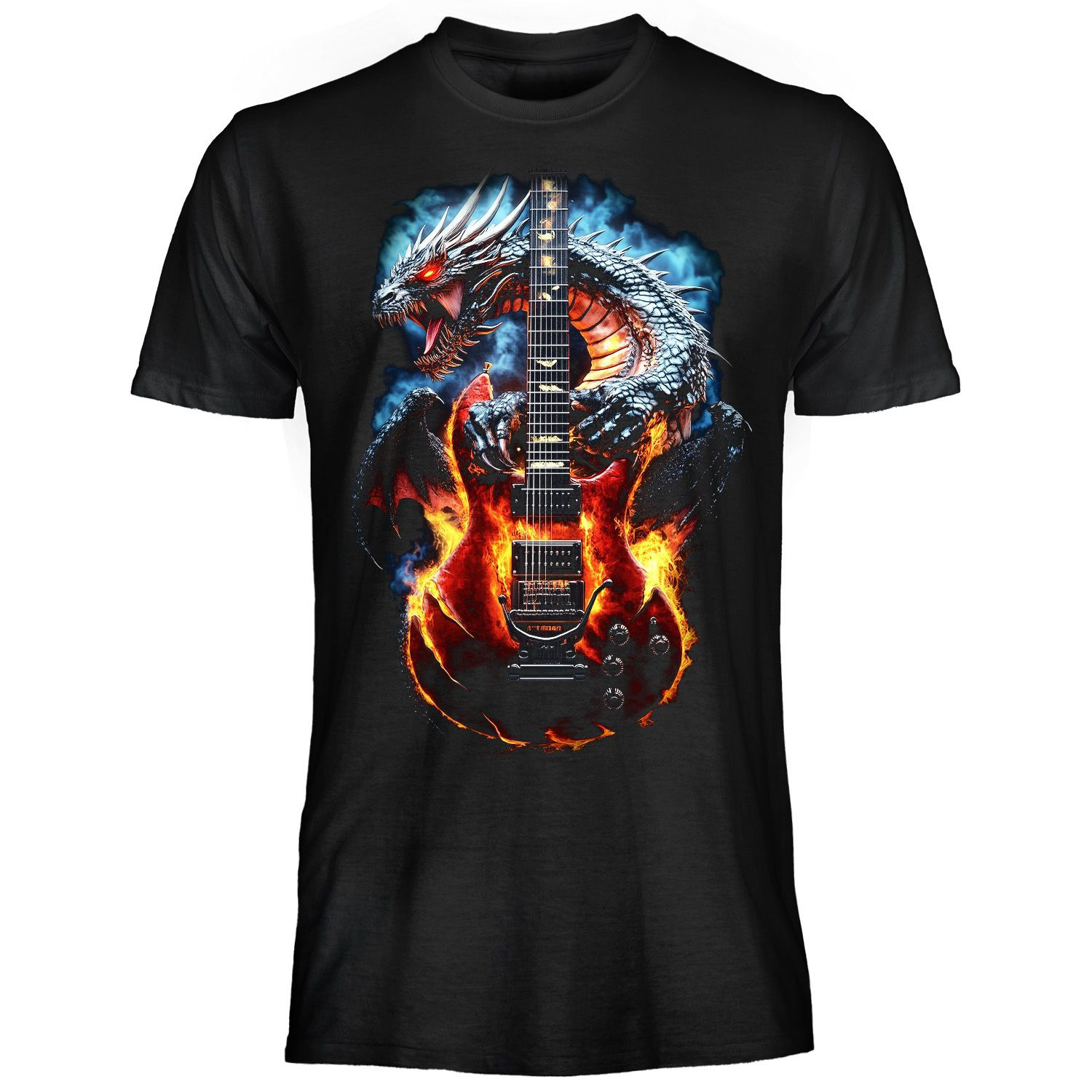 Marškinėliai Burning Guitar Dragon