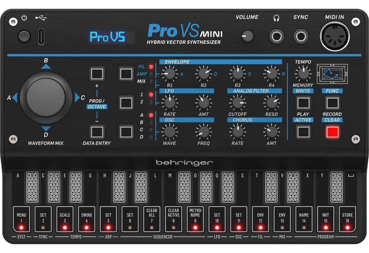 Behringer PRO-VS MINI - hibridinis sintezatorius