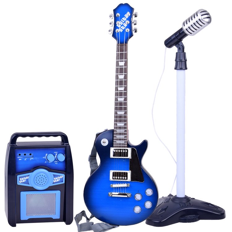 Elektrinė gitara su mikrofonu ir stiprintuvu vaikams