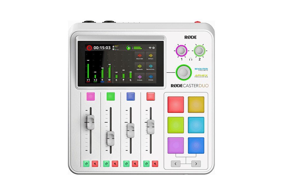RØDECaster Duo White Podkasto kūrimo studija Muzikos kūrimo stotis, baltas