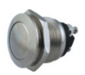 Mygtukas OFF-(ON) nefiks, 2k. 2A/250V / 4A/125V SPST-NO, metalinis, antivandalinis, Ø19mm