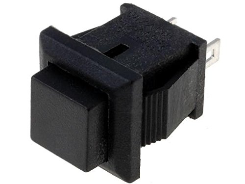 Mygtukas OFF-(ON) nefiks, 2k. 1A/250VAC SPST-NO 11x18mm, stačiakampis mažas juodas