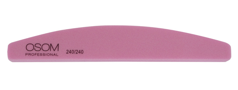 Dildė nagų poliravimui Osom Professional, Half Moon Shape, rožinė, SD1793240240 240/240, 1 vnt, 1/12