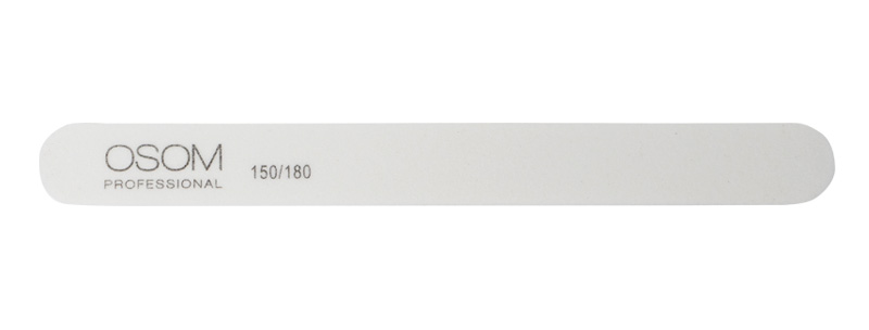 Dildė nagams Osom Professional, Straight Shape, white, 150/180, 1 vnt OSOMP15018, 1/12