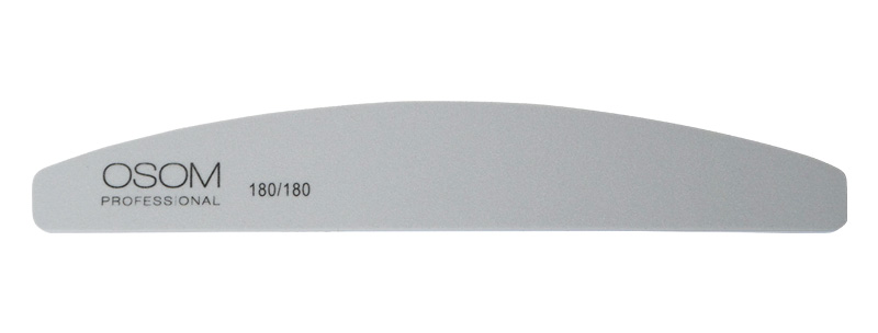 Dildė nagams Osom Professional, Half Moon Shape, grey, 180/180, 1 vnt OSOMP18018, 1/12
