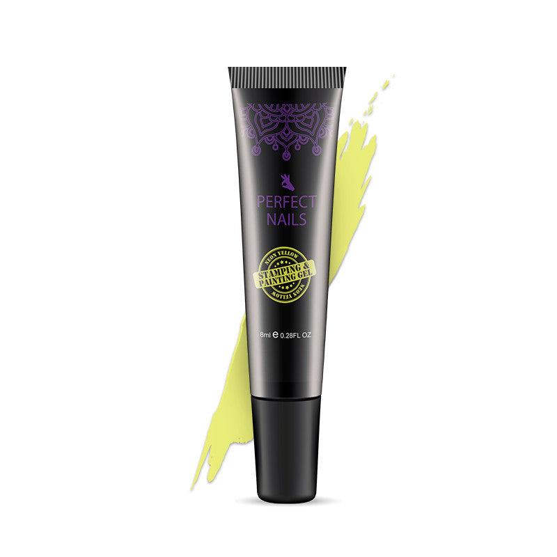 PERFECT NAILS 2 in 1 antspaudavimo ir dažymo gelis NEON YELLOW