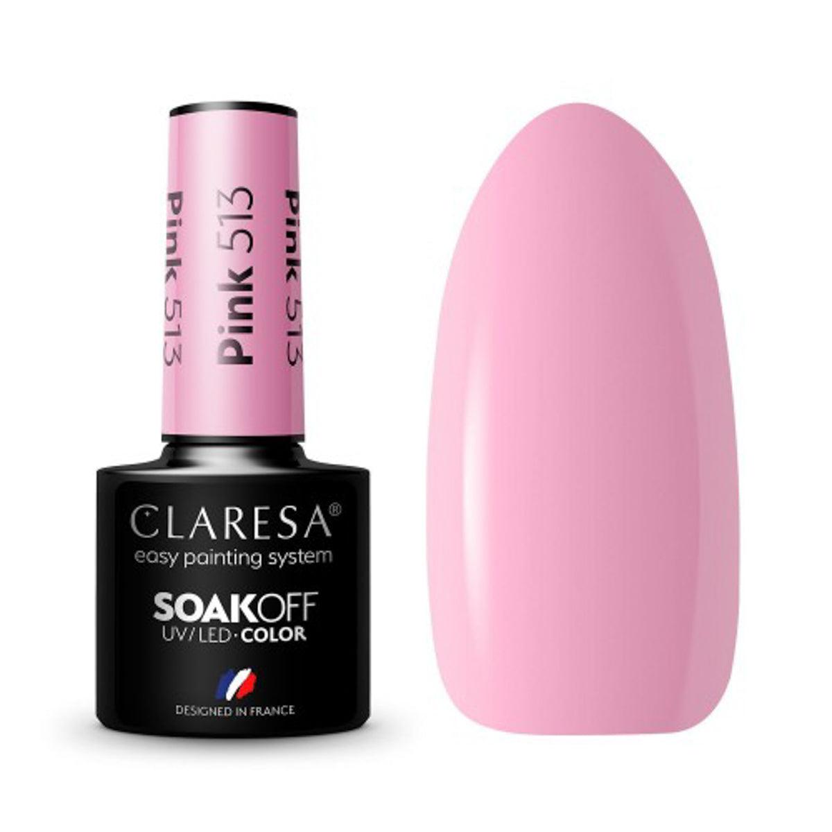 CLARESA hibridinis nagų lakas PINK 513, 5g