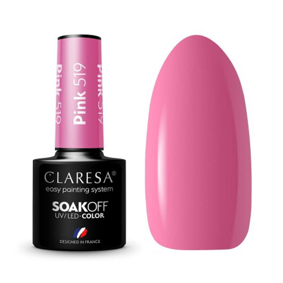 CLARESA hibridinis nagų lakas PINK 519, 5g