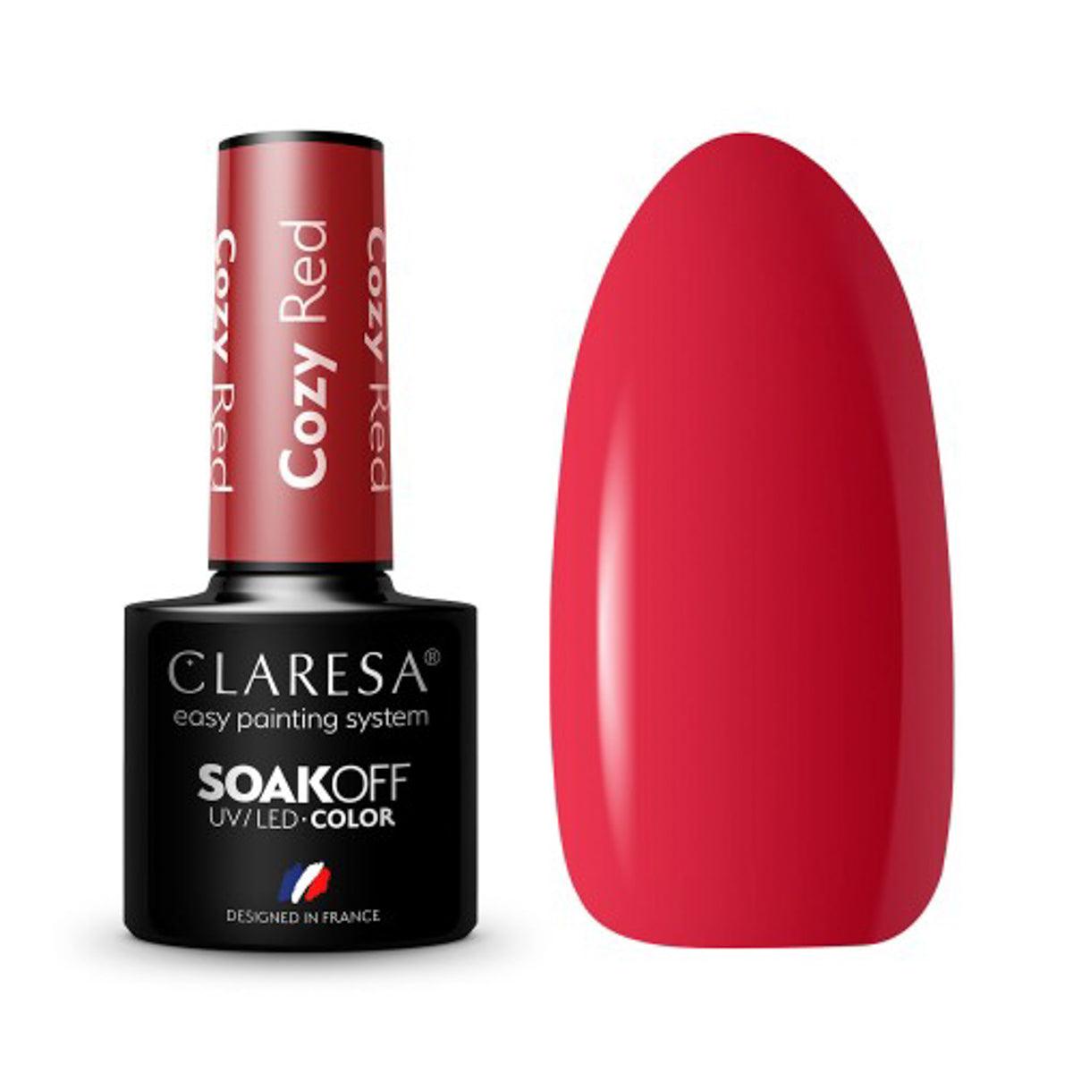 CLARESA hibridinis nagų lakas COZY RED, 5g