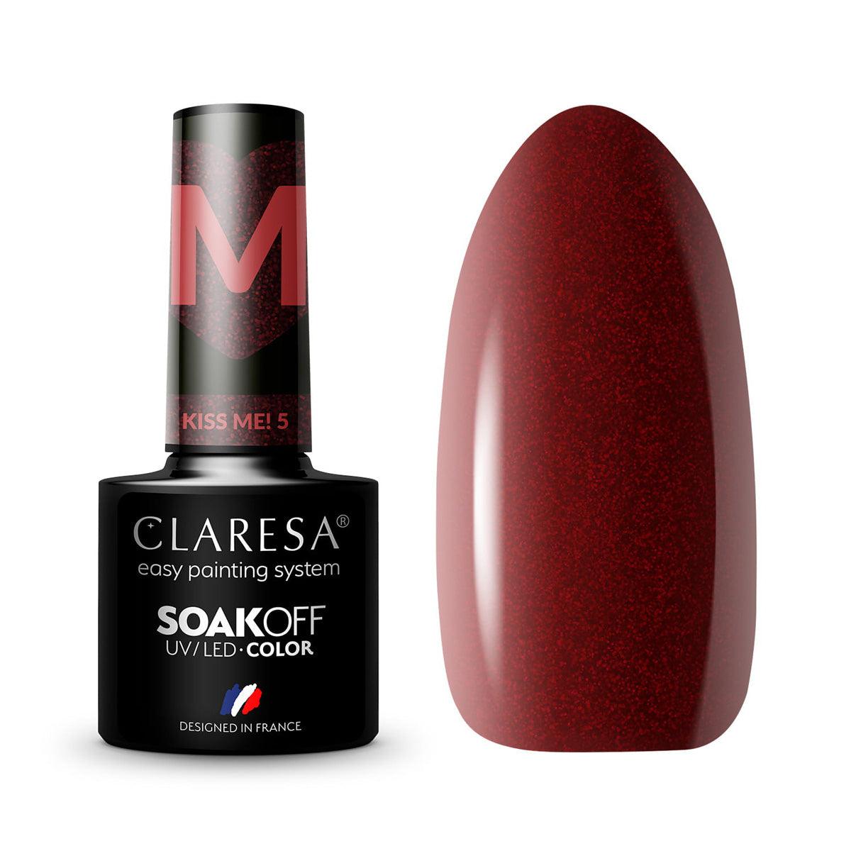 CLARESA hibridinis nagų lakas Kiss Me! 5, 5g