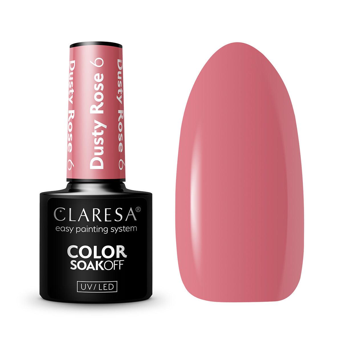 CLARESA hibridinis nagų lakas DUSTY ROSE 6, 5g