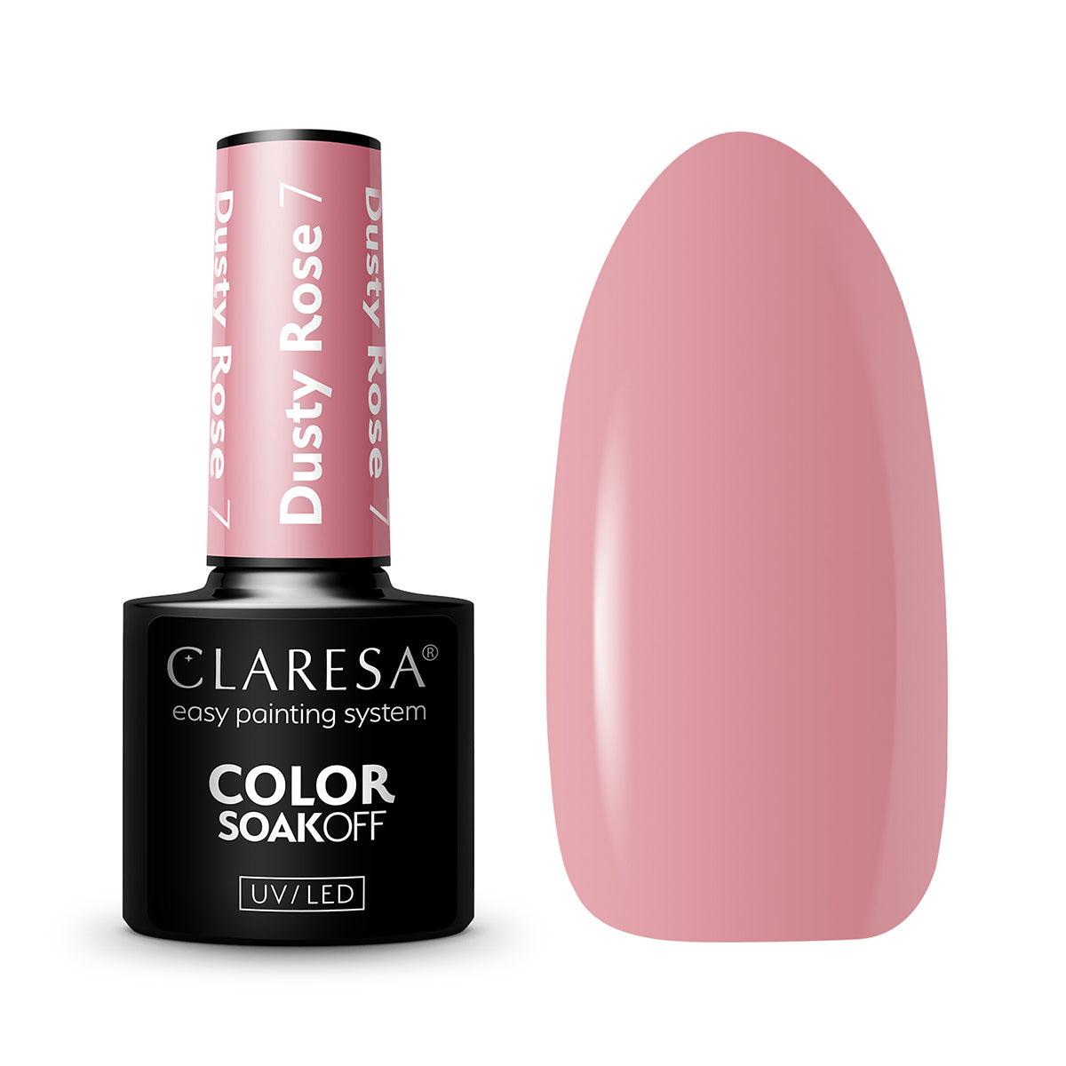 CLARESA hibridinis nagų lakas DUSTY ROSE 7, 5g