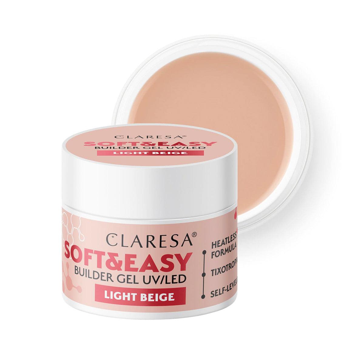 CLARESA nagų gelis Soft&Easy Light Beige, 90g