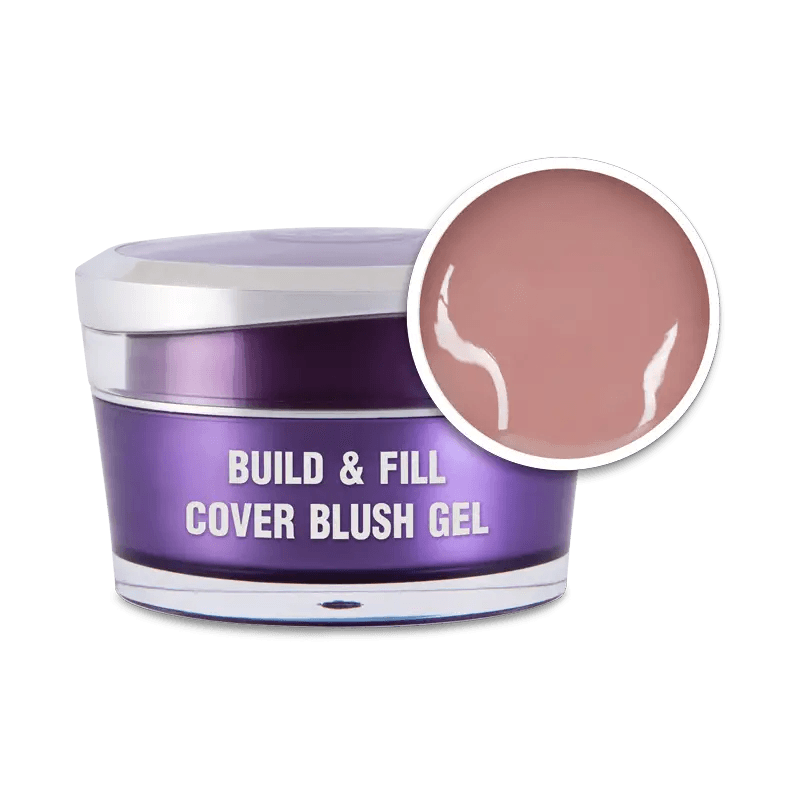 PERFECT NAILS Build&Fill Cover Gel nagų priauginimo gelis Blush, 15 ml.