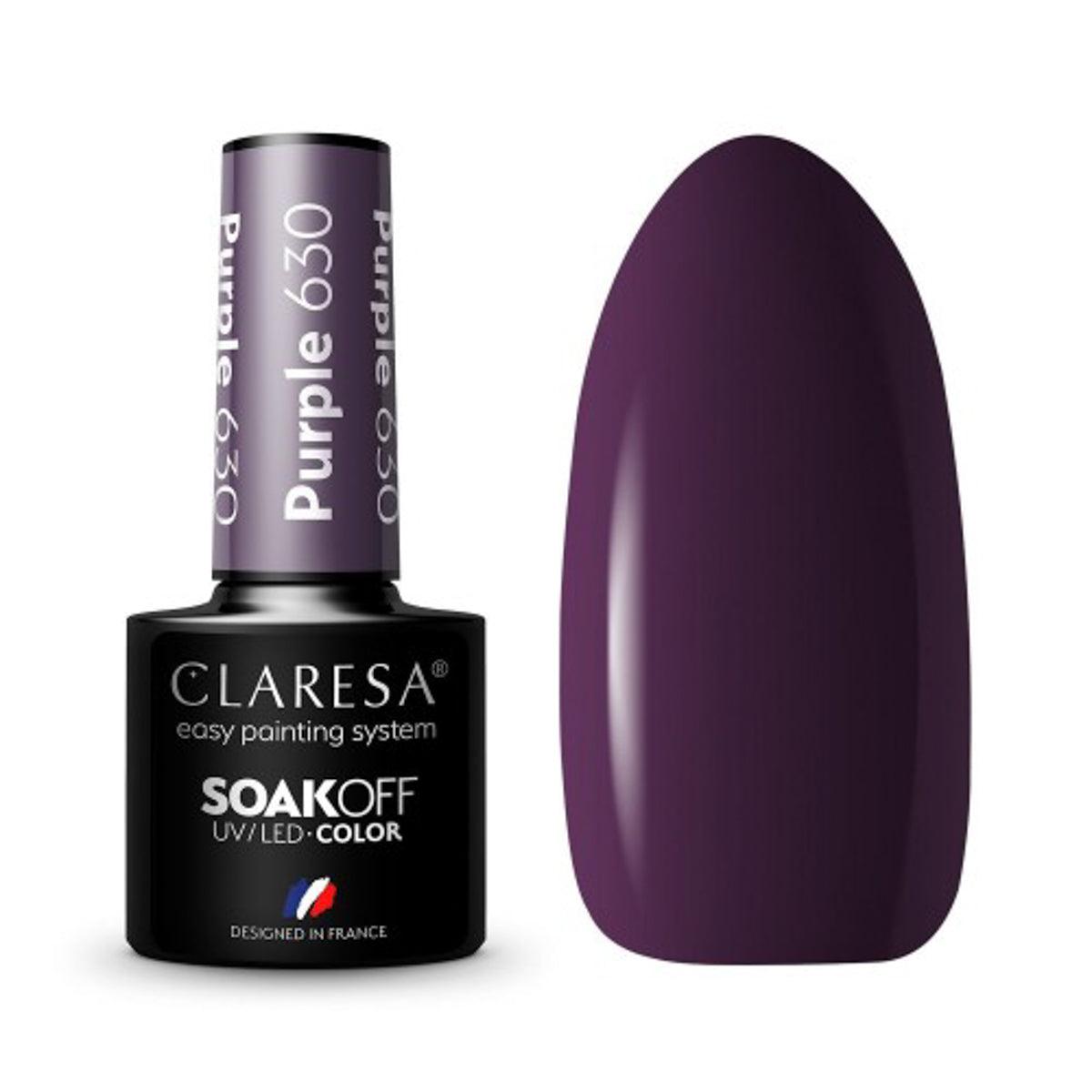 CLARESA hibridinis nagų lakas PURPLE 630, 5g
