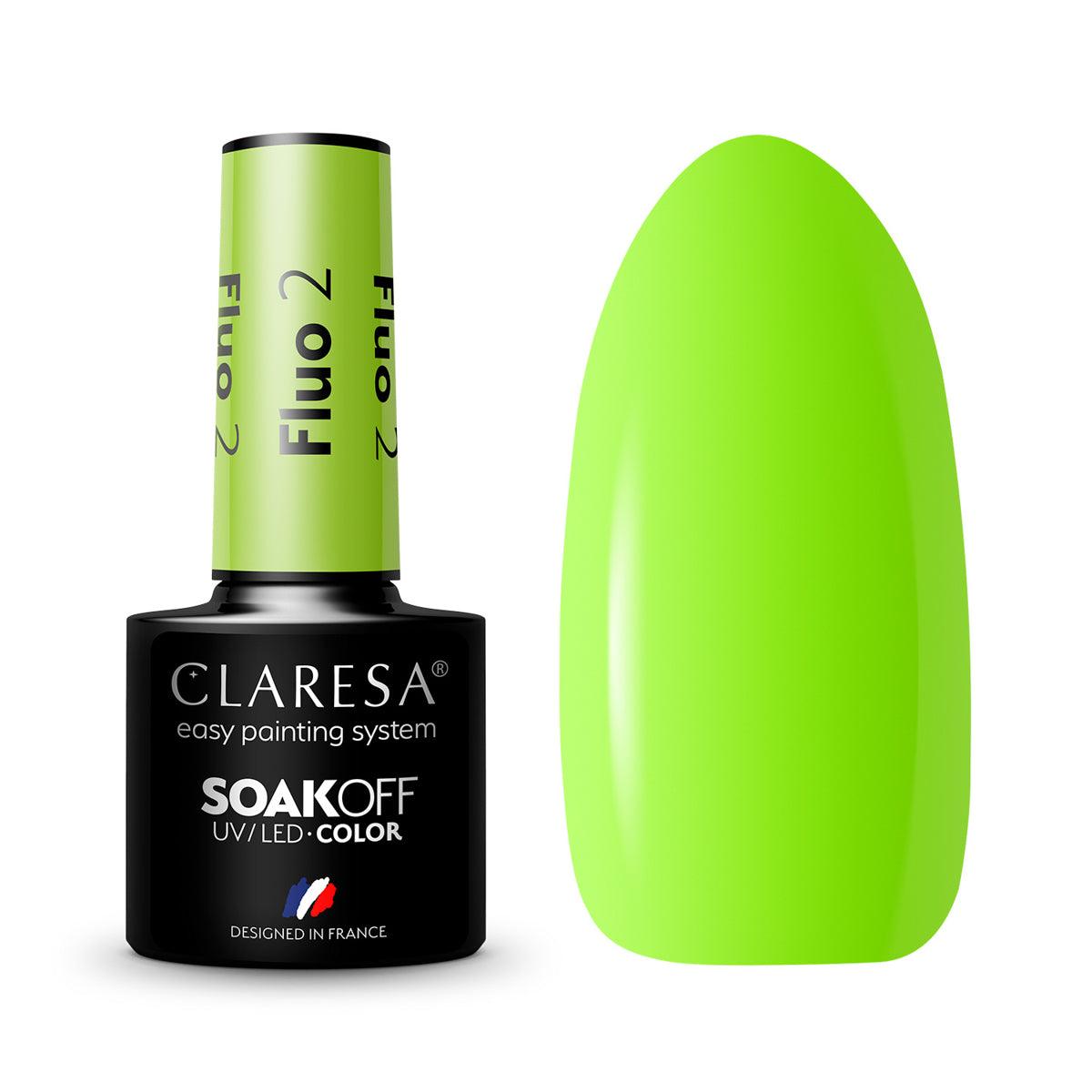 CLARESA hibridinis nagų lakas FLUO 2, 5g