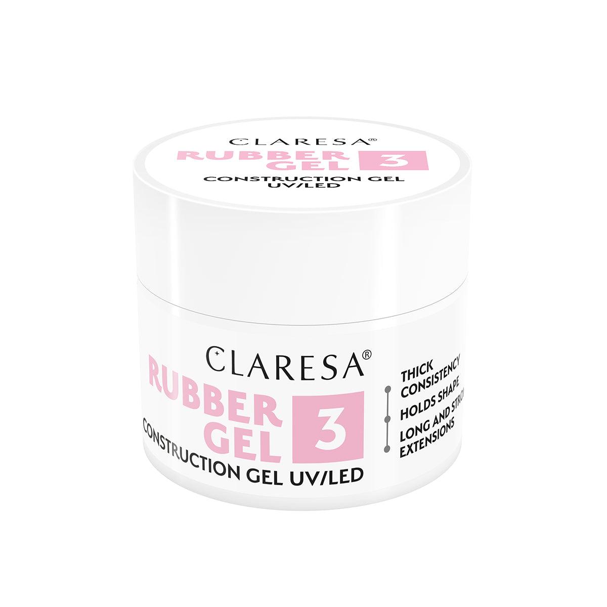CLARESA nagų priauginimo gelis RUBBER GEL 3, 12g