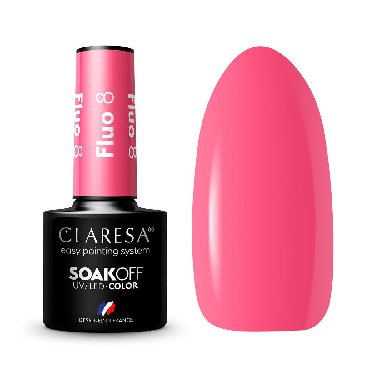 CLARESA hibridinis nagų lakas FLUO 8, 5g