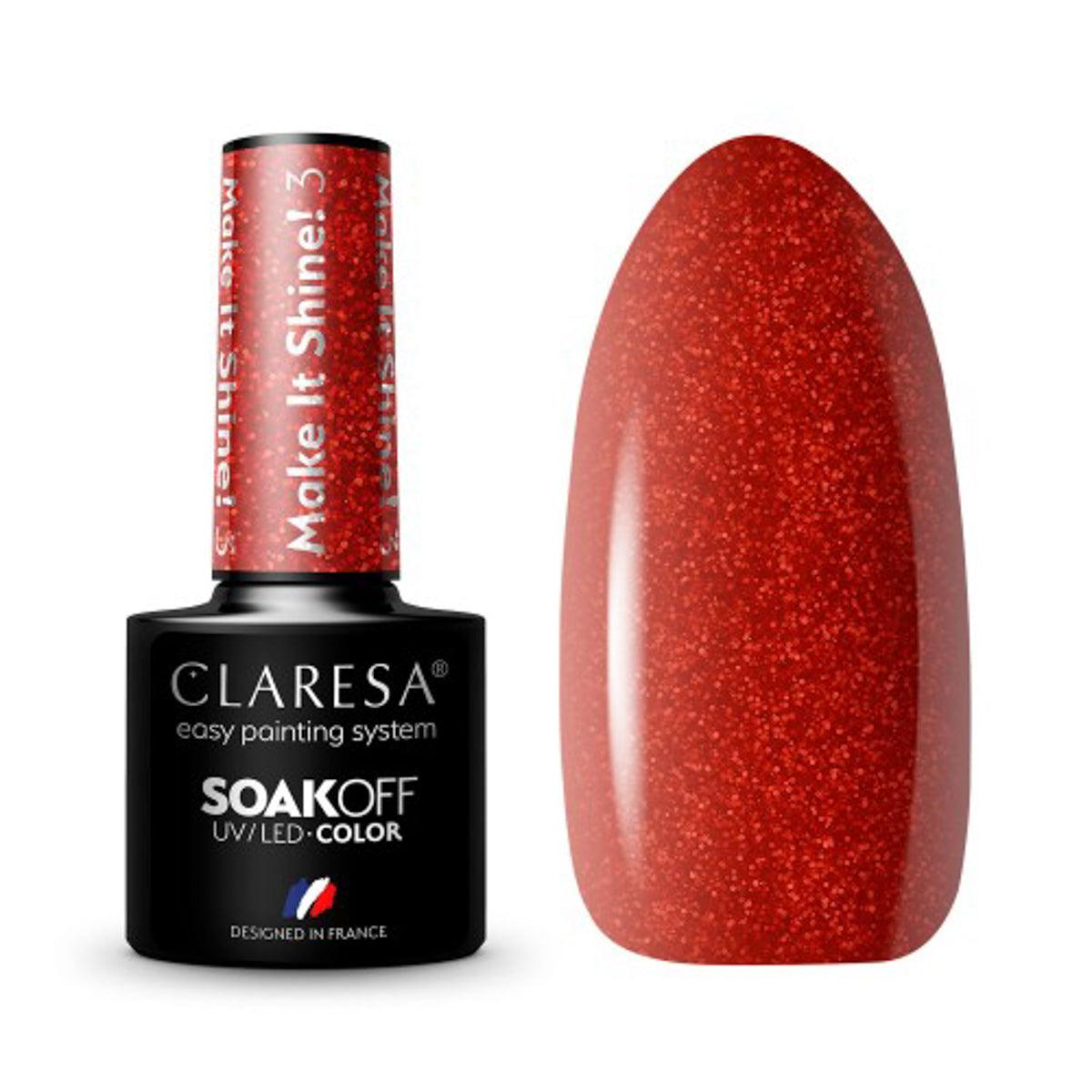CLARESA hibridinis nagų lakas Make It Shine! 3, 5g