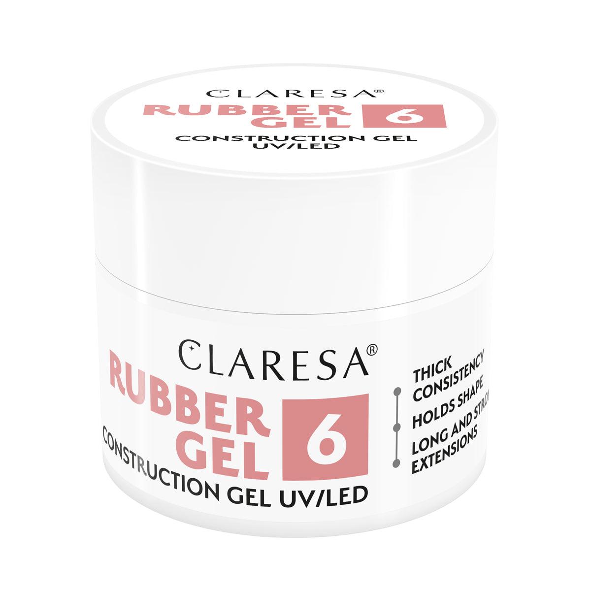 CLARESA nagų priauginimo gelis RUBBER GEL 6, 90g