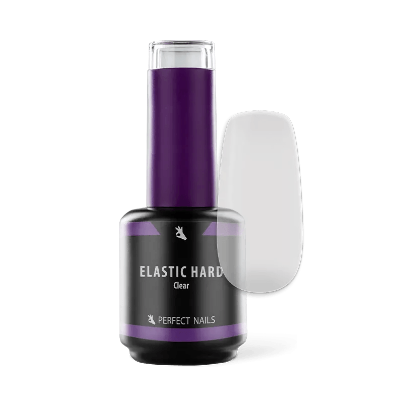 PERFECT NAILS Elastic Hard guminis bazės pagrindas CLEAR, 15 ml.