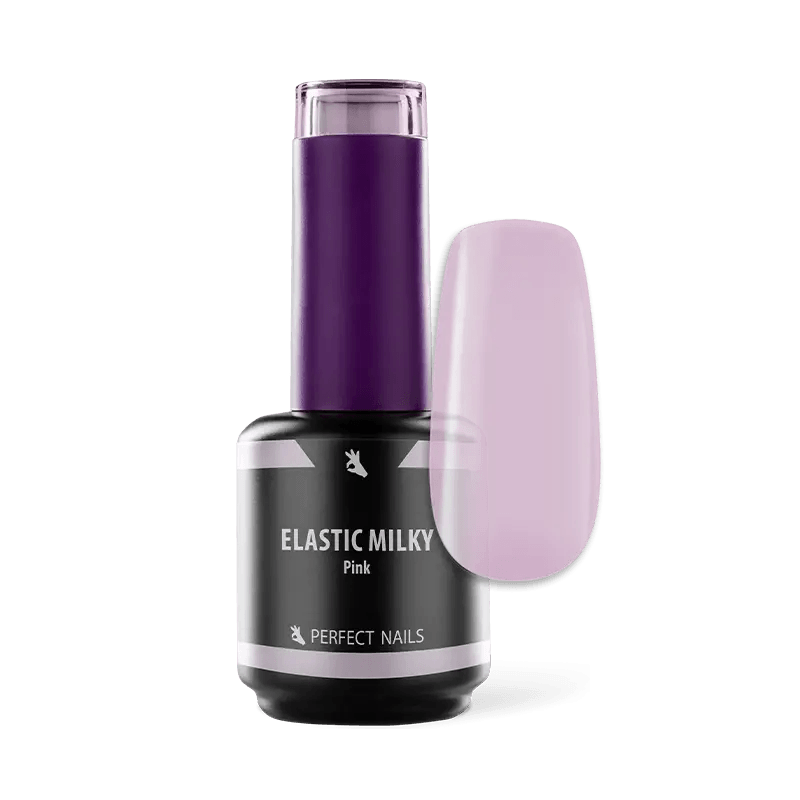 PERFECT NAILS Elastic Milky guminis bazės pagrindas MILKY PINK, 15 ml.