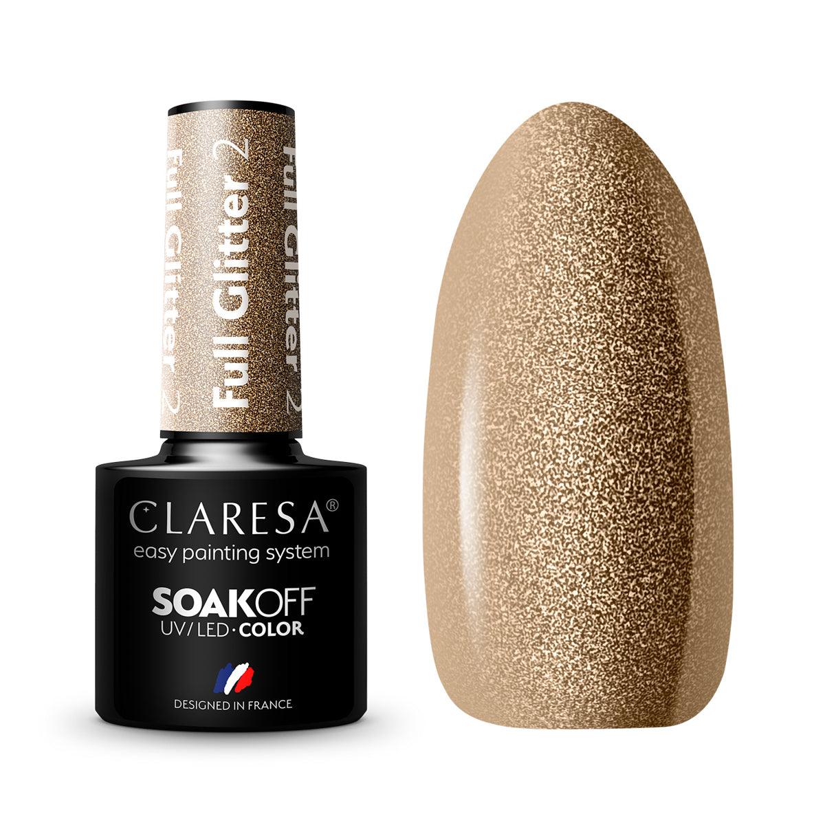 CLARESA hibridinis nagų lakas FULL GLITTER 2, 5g
