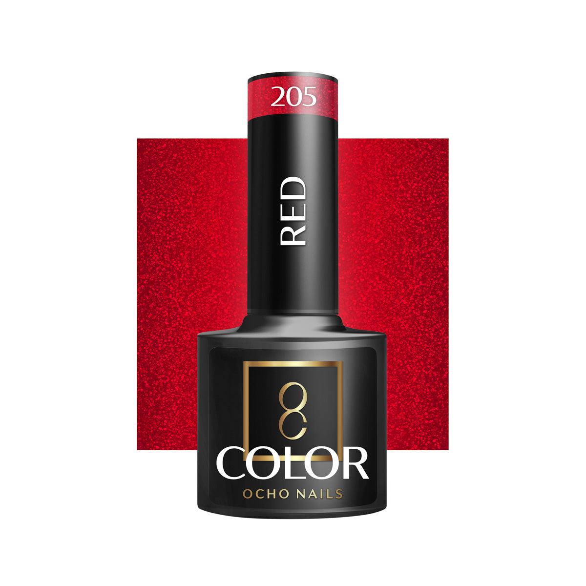 OCHO NAILS hibridinis nagų lakas RED 205, 5g