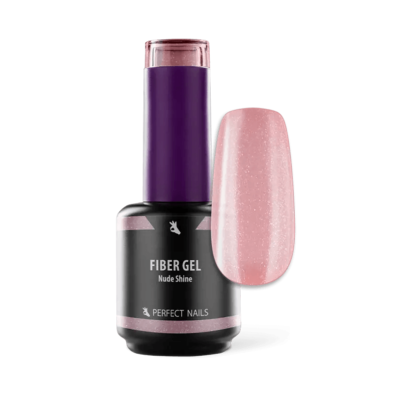 PERFECT NAILS Fiber Gel pluoštinė gelio bazė NUDE SHINE, 15ml.