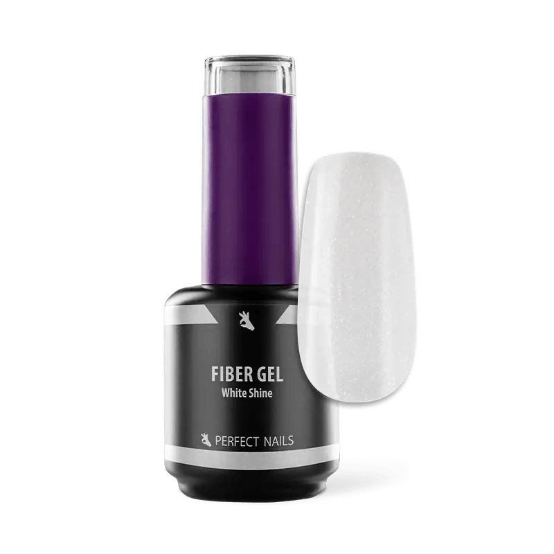 PERFECT NAILS Fiber Gel pluoštinė gelio bazė WHITE SHINE, 15ml.