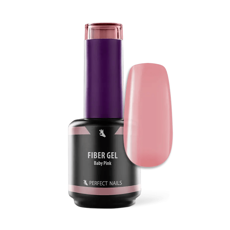 PERFECT NAILS Fiber Gel Vitamin pluoštinė gelio bazė BABY PINK, 15 ml.