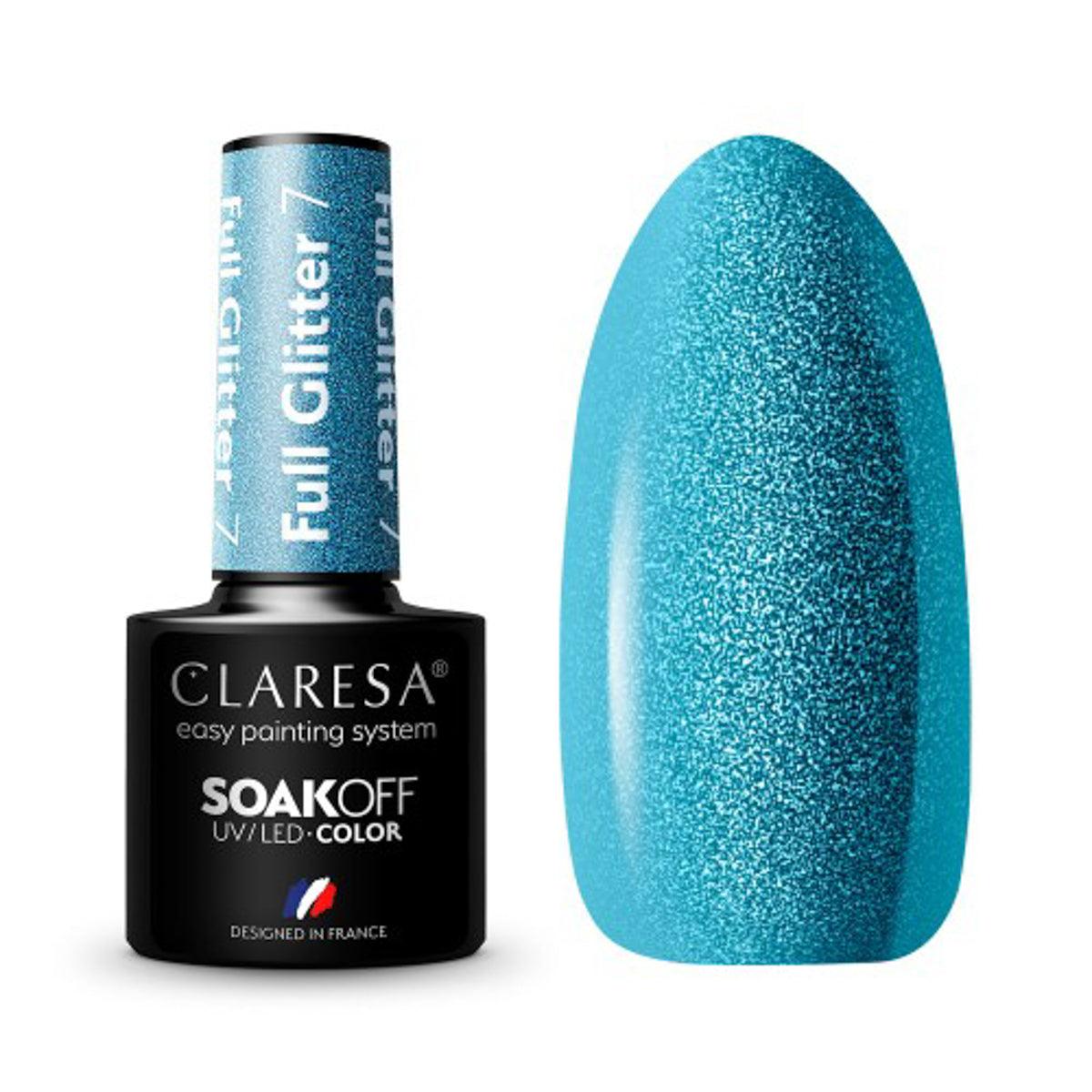 CLARESA hibridinis nagų lakas FULL GLITTER 7, 5g