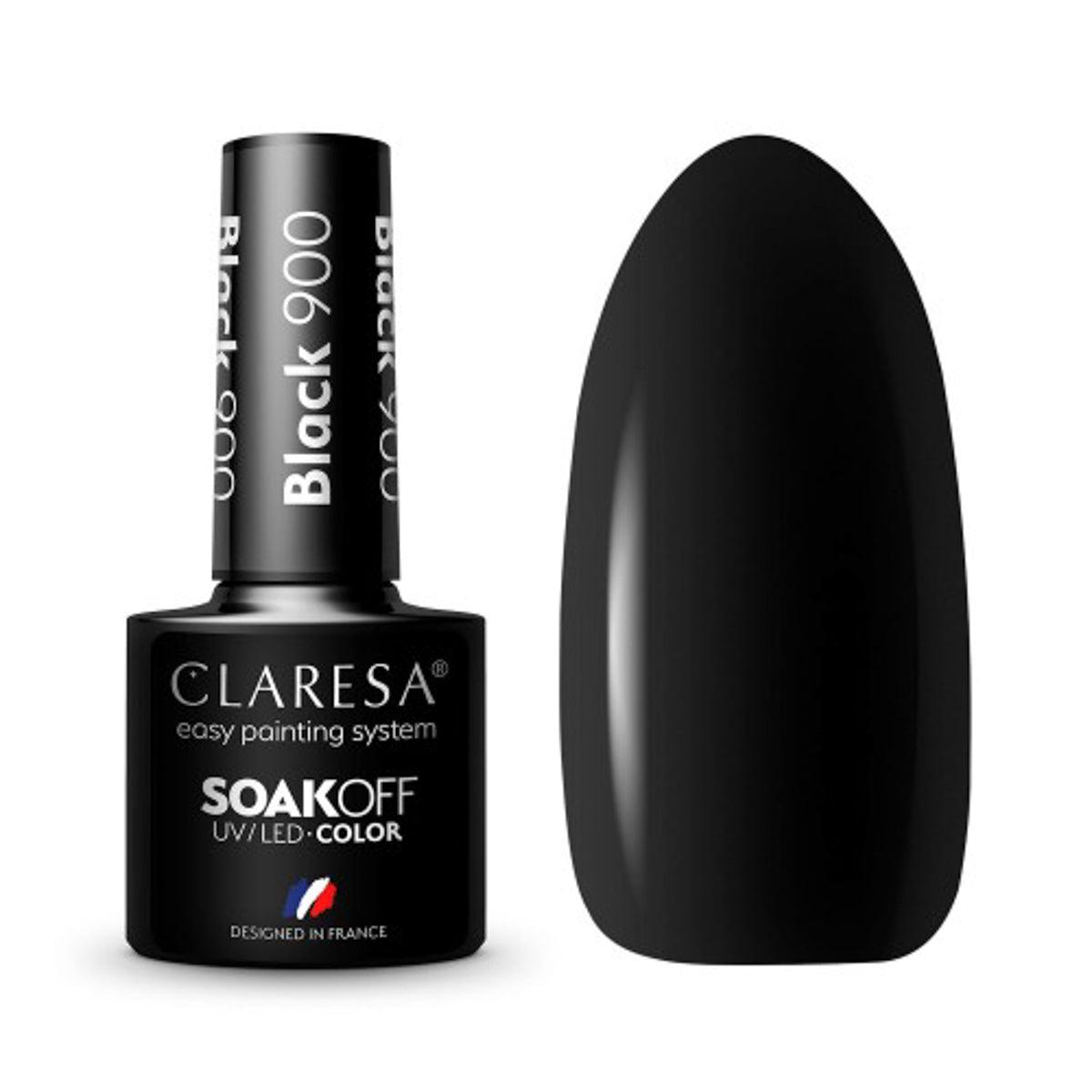 CLARESA hibridinis nagų lakas BLACK 900, 5g