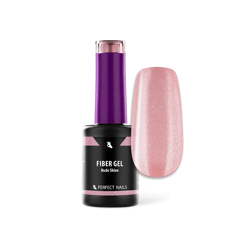 PERFECT NAILS Fiber Gel Vitamin pluoštinė gelio bazė NUDE SHINE, 8 ml.