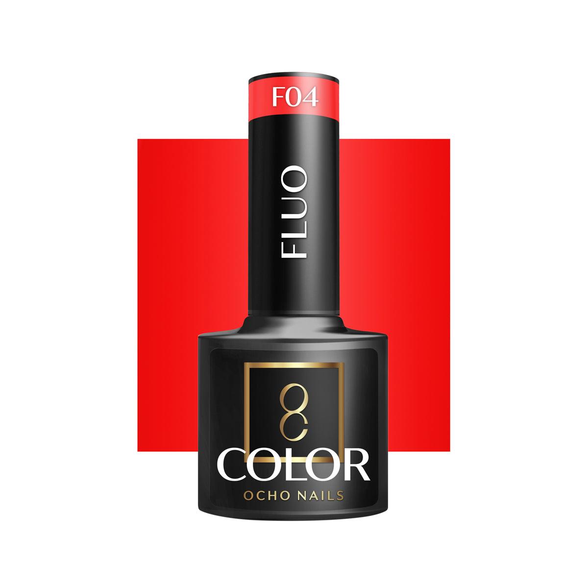 OCHO NAILS hibridinis nagų lakas FLUO F04, 5g