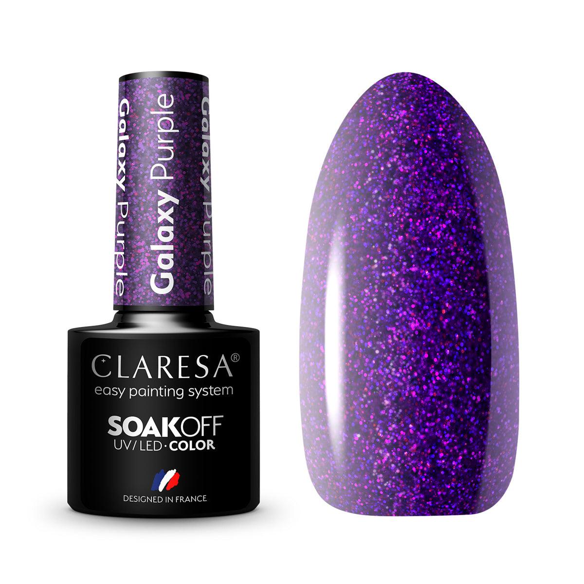 CLARESA hibridinis nagų lakas Galaxy Purple, 5g