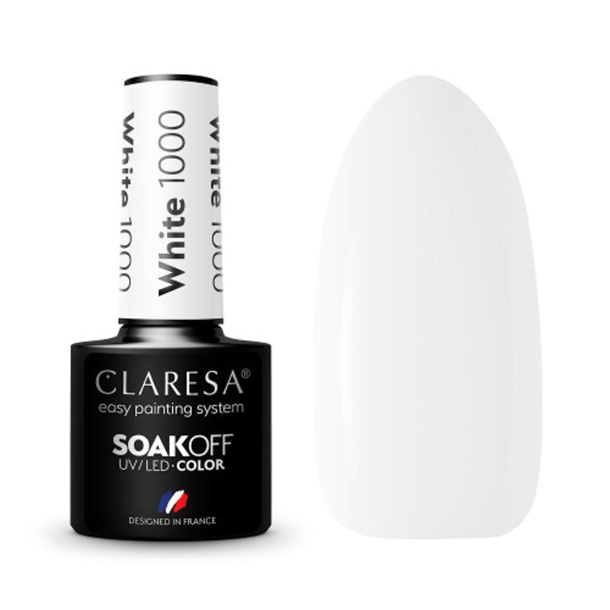CLARESA hibridinis nagų lakas WHITE 1000, 5g