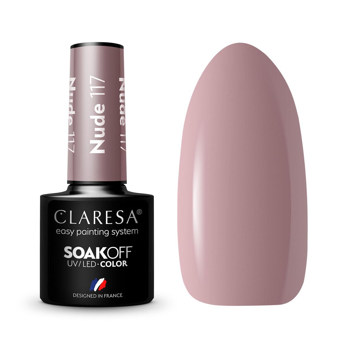 CLARESA hibridinis nagų lakas NUDE 117, 5g