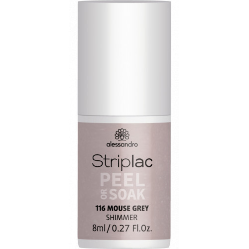 Alessandro Striplac Peel Or Soak Nagų lakas, 116 Mouse Grey - Shimmer