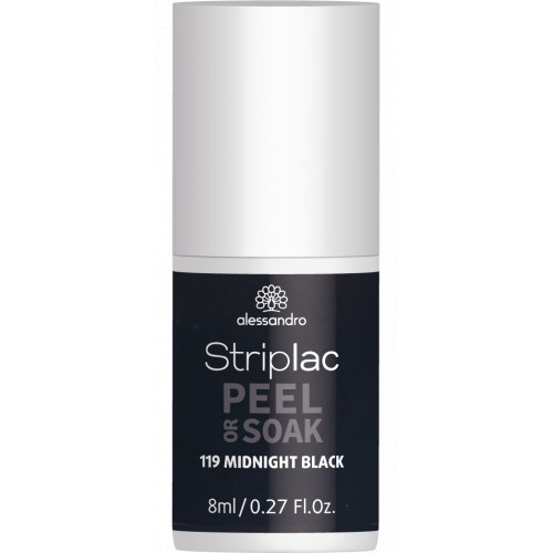 Alessandro Striplac Peel Or Soak Nagų lakas, 119 Midnight Black