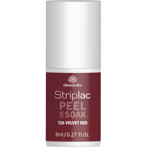 Alessandro Striplac Peel Or Soak Nagų lakas, 126 Velvet Red